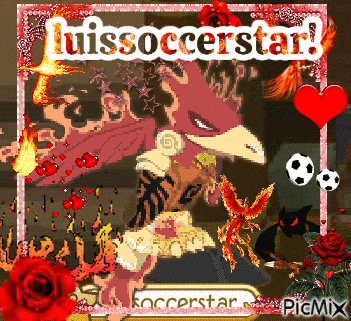 a picture of a cartoon character with the words luissoccerstar