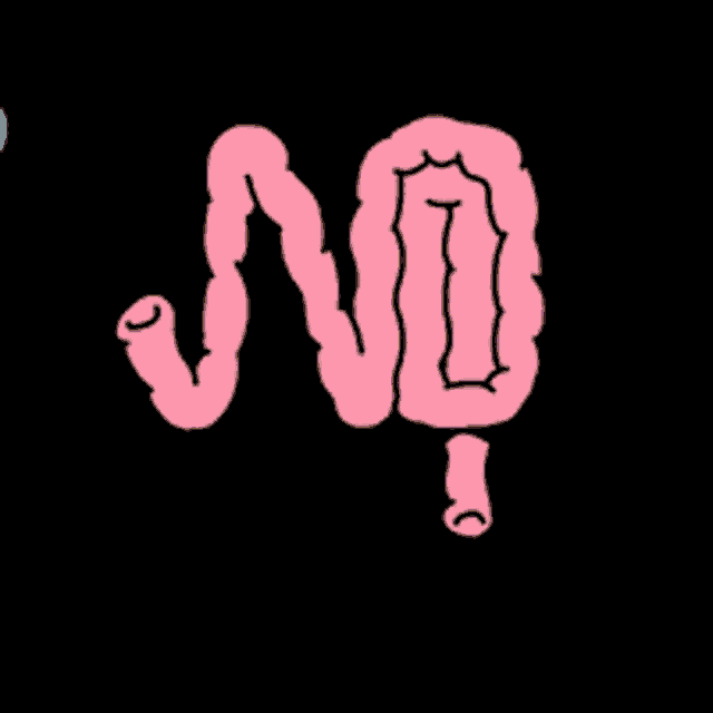 a cartoon drawing of a large intestine with the words trump below it