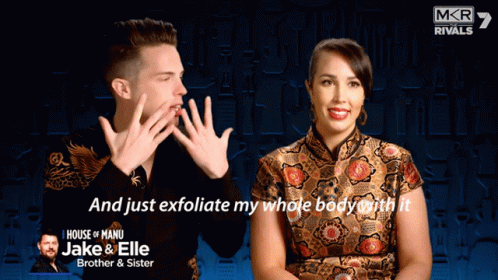 Just Exfoliate My Whole Body With It Jake GIF - Just Exfoliate My Whole Body With It Jake Elle GIFs