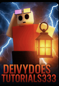 a poster for deivydoes tutorials333 with a cartoon character