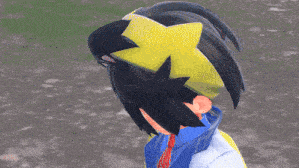 a close up of a person 's head with a yellow star on it