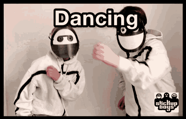 a poster for stickup boys shows a couple of people dancing