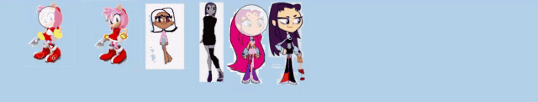 a group of cartoon characters standing next to each other with the word spike in the middle