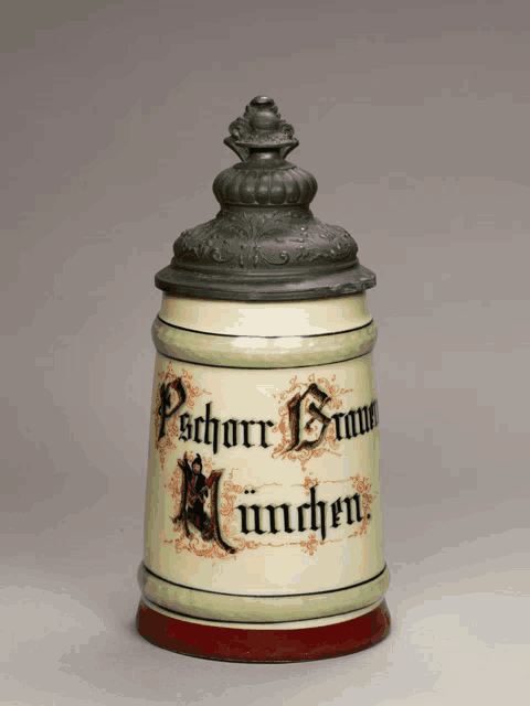 a ceramic container with a lid that says schorr baum munchen