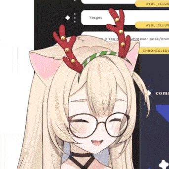 a girl with a cat ear and antlers on her head