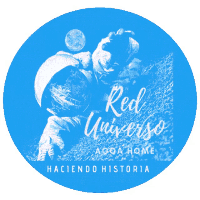 a purple circle with the words red universo acca home on it