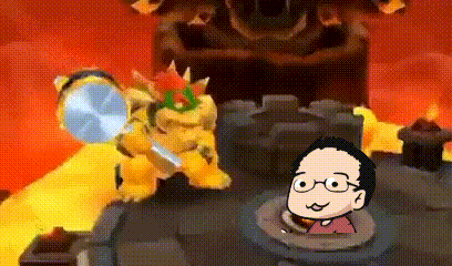 a cartoon of a man standing next to a cartoon character holding a magnifying glass in a video game .