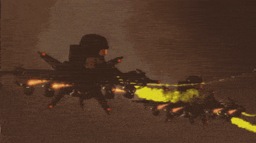 a computer generated image of a robot shooting a laser at another robot