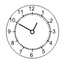 a black and white clock with the hands on the numbers 1 and 12