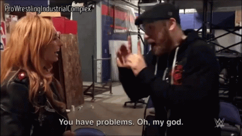Sami Zayn Becky Lynch GIF - Sami Zayn Becky Lynch Issues GIFs