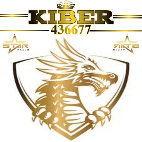 a logo for a company called kiber with a dragon on a shield