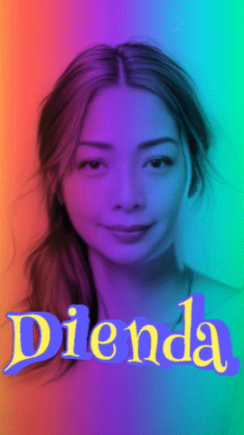 a picture of a woman with the name dienda on the bottom right