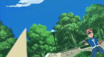 a pixelated cartoon of a man holding a sword fighting a giant shark .