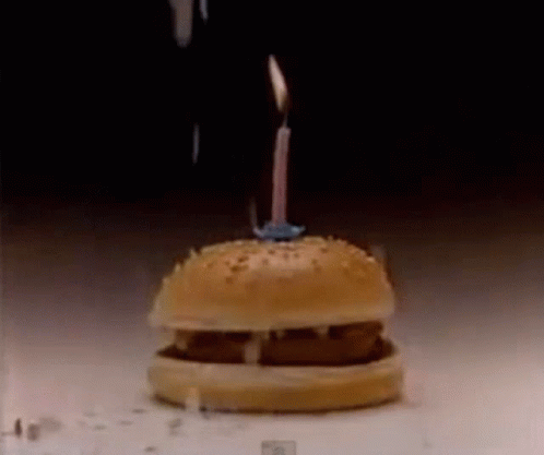 Happy Birthday Burger Cake GIF - Happy Birthday Burger Cake Candle GIFs