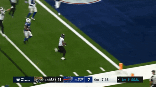 a football game is being played between the jaguars and the bills