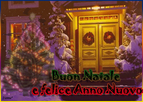 a christmas card with a christmas tree and the words buon natale e felice anno nuovo