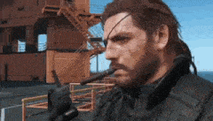 a man with a beard is smoking a cigar in a video game .