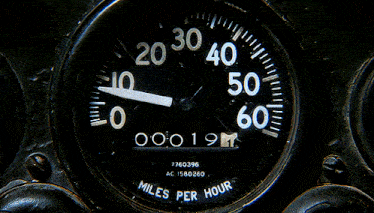 a close up of a speedometer which says miles per hour