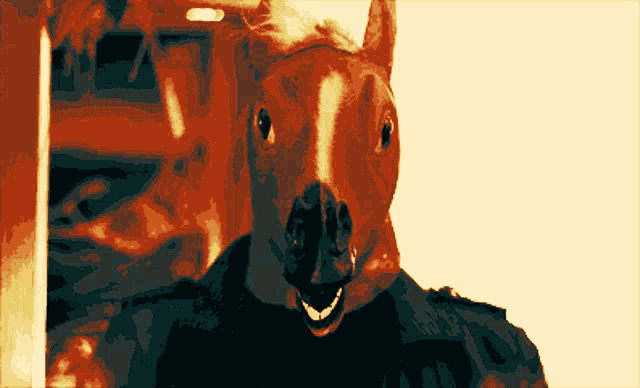 a pixel art of a horse wearing a jacket