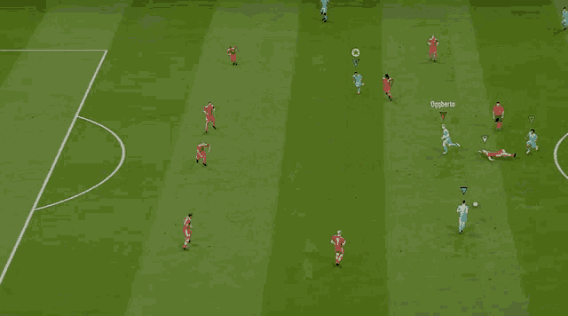 a soccer game is being played on a field with a player named gigherta