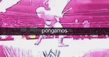 a hockey player is skating on the ice and the words pongamos are visible in the corner .