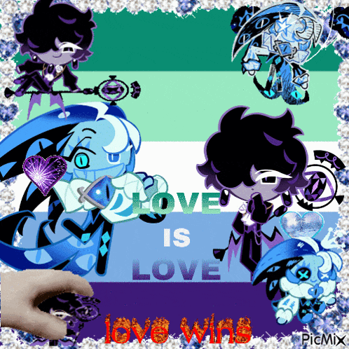 a collage of cartoon characters with the words love is love written on it
