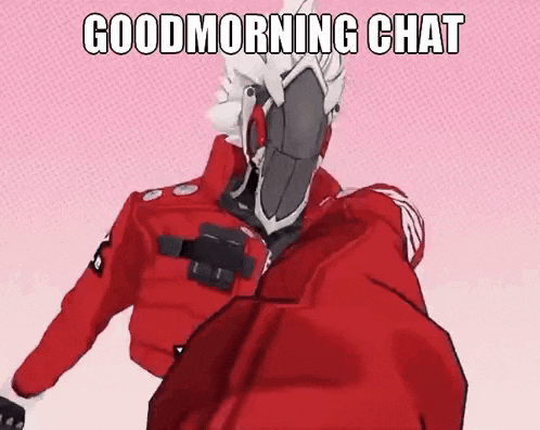 a cartoon character is wearing a red jacket and holding a shield .