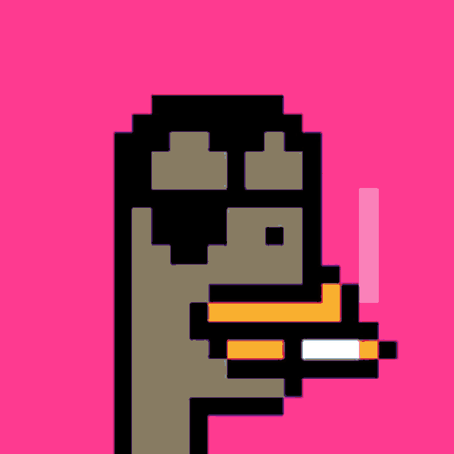 a pixel art of a duck wearing a white hat and sunglasses