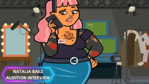 a cartoon of natalia baez audition interview