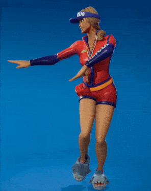 a woman wearing a visor that says rescue is dancing