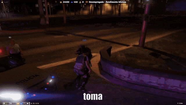 a screenshot of a video game with the word toma on it