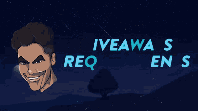 a sign that says giveaways requirements with a man 's head in the foreground