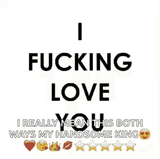 i fucking love you i really mean this both ways my handsome king