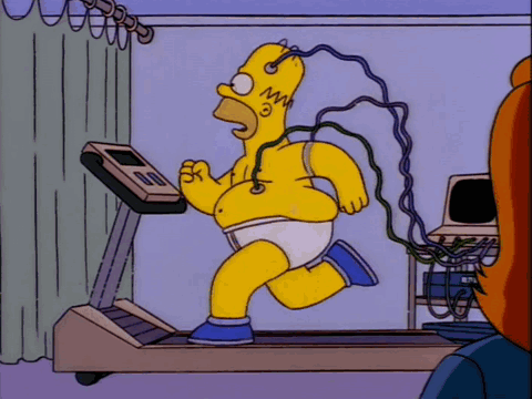Homer Running GIF - Homer Running Treadmill GIFs