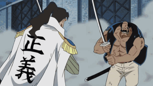 a man in a white cape with chinese writing on the back is holding a sword