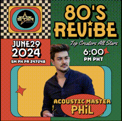 a poster for 80 's reuibe shows a man in a blue shirt