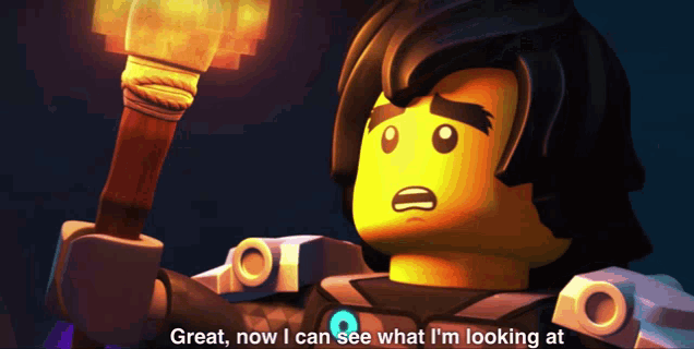 a lego character says great now i can see what i m looking at