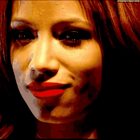 a close up of a woman 's face with the hashtag #thenextbigthing visible