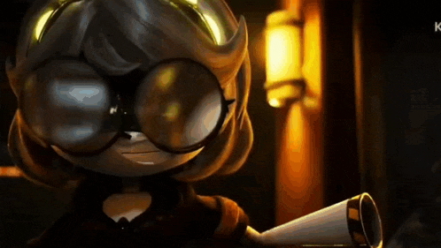 a cartoon character with glasses and a megaphone