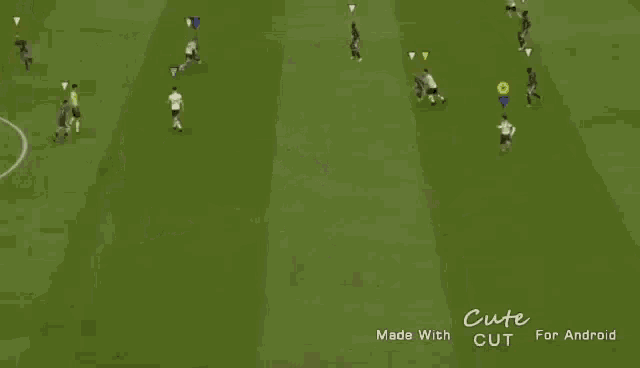 a group of soccer players are playing a game on a field