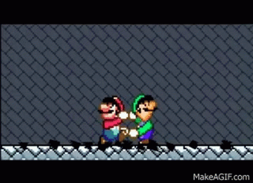 Super Mario Vs Evil Luigi Super Star Fight GIF - Super Mario Vs Evil Luigi Super Star Fight GIFs