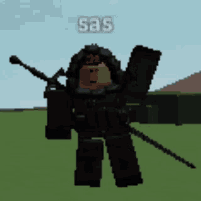 a cartoon character with the name sas on the top