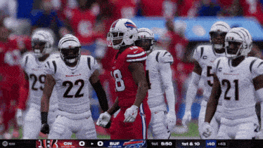the buffalo bills are playing the cincinnati bengals on a football field