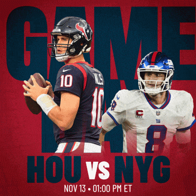 a poster for a football game between hou and nyc