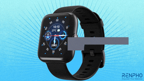 a smart watch with the time 10:10 on the face