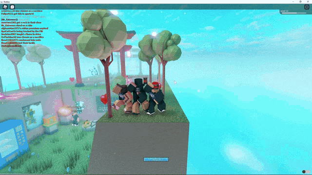 a screenshot of a video game called roblox shows a group of people