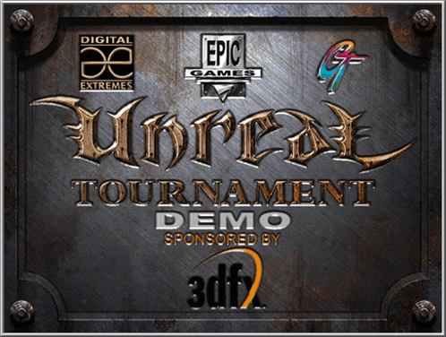 a sign that says ' unreal tournament demo sponsored by 3dfx ' on it