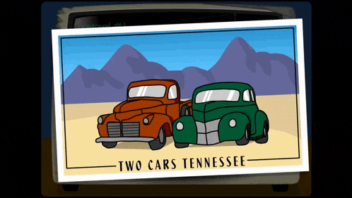 a picture of two cars in tennessee is displayed