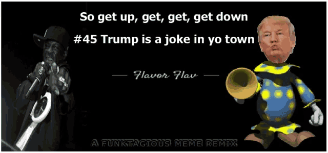 a meme remix of trump and a clown