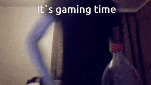 a blurred image with the words it 's gaming time written on it